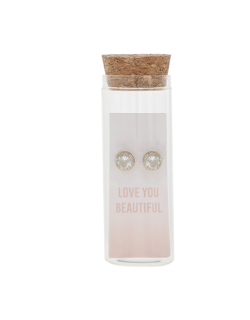 Pavilion Love You Beautiful - 14K Gold Plated Earring in a Bottle