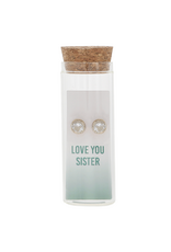 Pavilion Love You Sister - 14K Gold Plated Earring in a Bottle