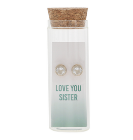 Pavilion Love You Sister - 14K Gold Plated Earring in a Bottle