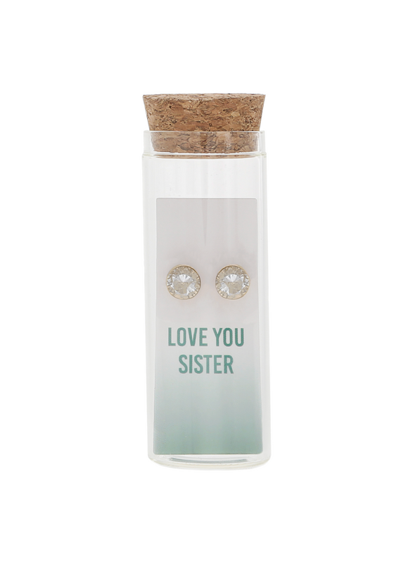 Pavilion Love You Sister - 14K Gold Plated Earring in a Bottle