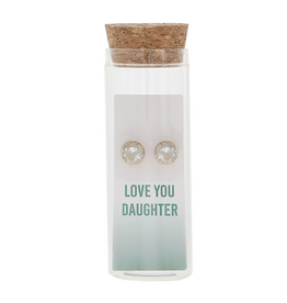 Pavilion Love You Daughter - 14K Gold Plated Earring in a Bottle