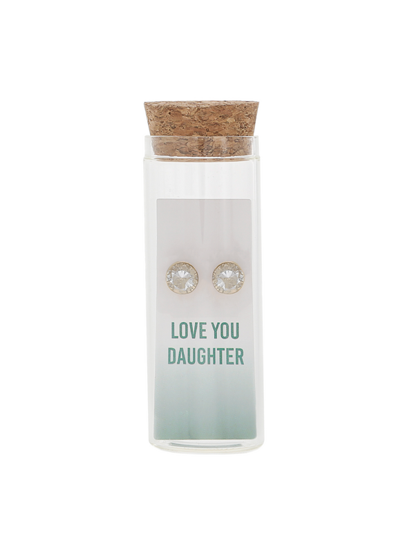 Pavilion Love You Daughter - 14K Gold Plated Earring in a Bottle