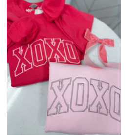 Meghan Ashley Designs XOXO-Varsity Embroidered Crew