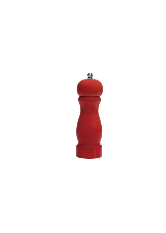 Hazel Mazel Enamel/Rubberwood Salt & Pepper Mill-Red