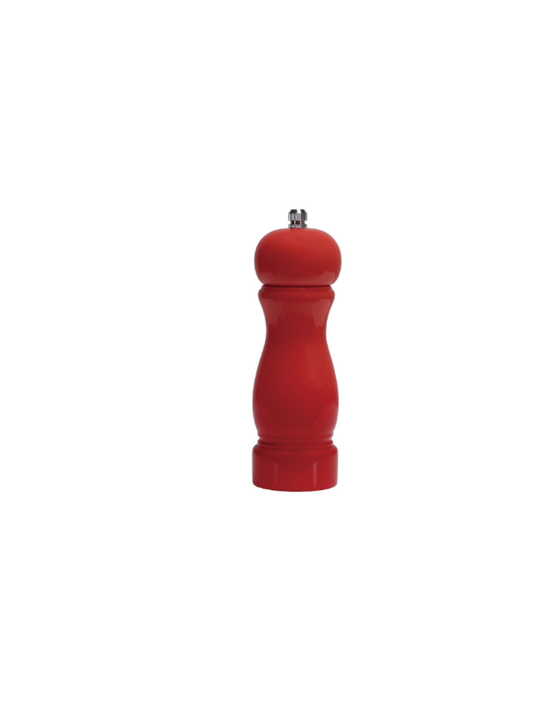 Hazel Mazel Enamel/Rubberwood Salt & Pepper Mill-Red