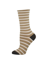 Socksmith Canada Inc Bamboo-Sailor Stripe Roll Top-Hemp Heather/Ladies