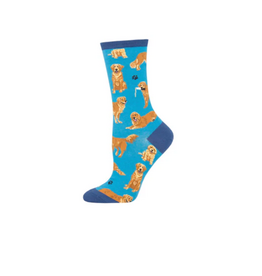 Socksmith Canada Inc Golden Retrievers-Blue-Women's/5-10.5