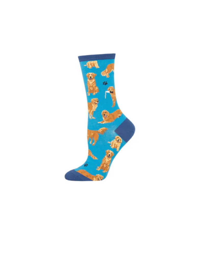 Socksmith Canada Inc Golden Retrievers-Blue-Women's/5-10.5
