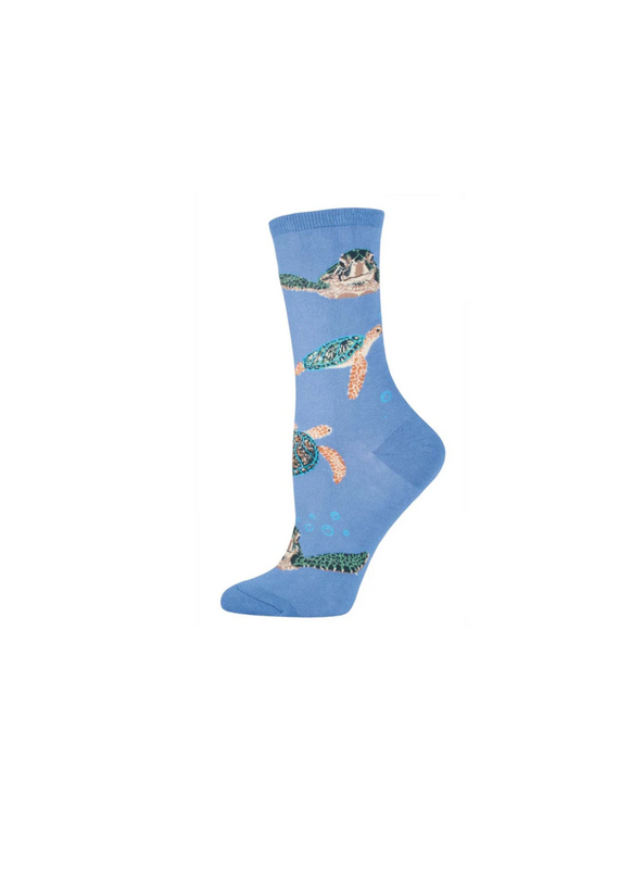 Socksmith Canada Inc Sea Turtles-Periwinkle-Womens/5-10.5
