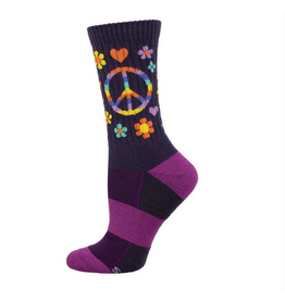 Socksmith Canada Inc Peace, Love, and Flower Power-Merino-Women's/5-10.5