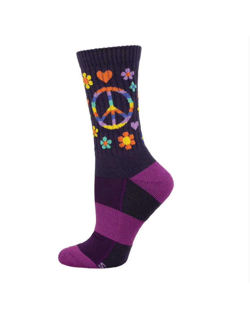 Socksmith Canada Inc Peace, Love, and Flower Power-Merino-Women's/5-10.5