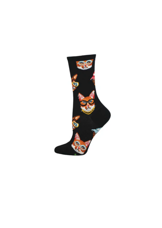 Socksmith Canada Inc One Cool Cat-Black-Women's/5-10.5