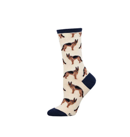 Socksmith Canada Inc German Shepherd-Ivory-Womens/5-10.5