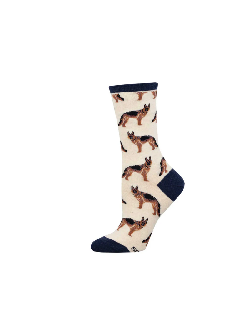 Socksmith Canada Inc German Shepherd-Ivory-Womens/5-10.5