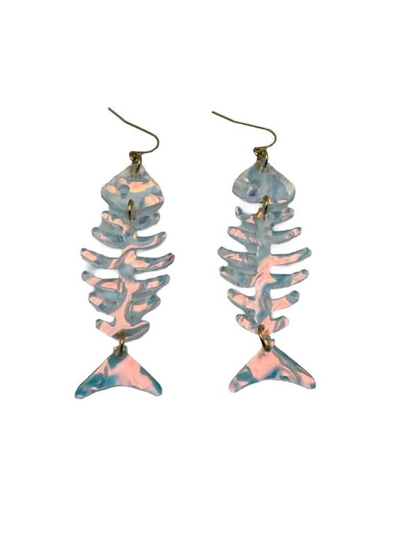 Dconstruct Fishbone Earring - Iridesecent