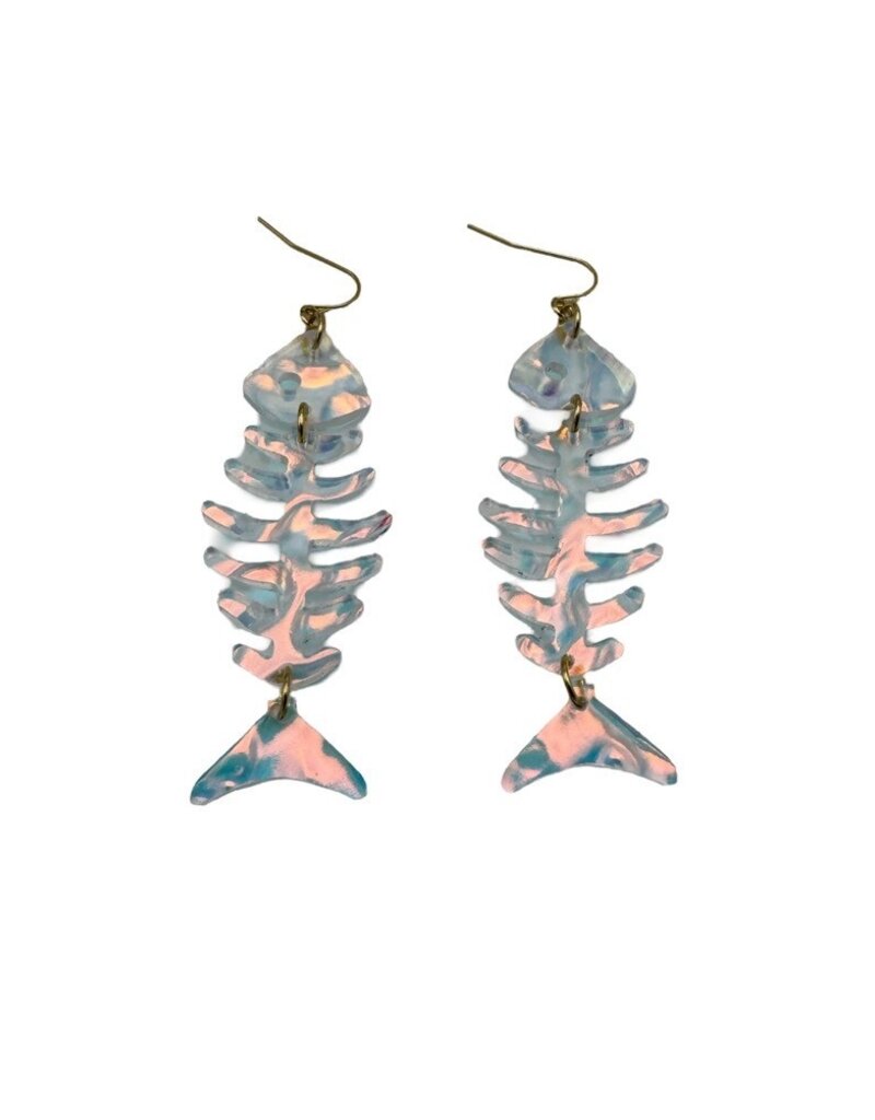 Dconstruct Fishbone Earring - Iridesecent