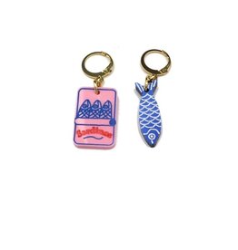 Dconstruct Sardine Tin and Fish Charm Earrings