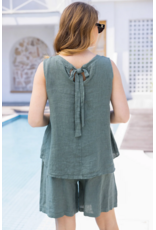 Orange Fashion Tank Top-Military