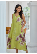 Orange Fashion Floral Dress-Lime