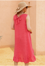 Orange Fashion Centre Stitch Dress-Raspberry