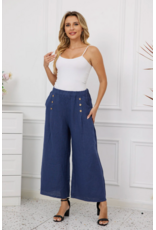 Orange Fashion Pants w/Coconut Button-Navy