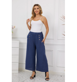 Orange Fashion Pants w/Coconut Button-Navy