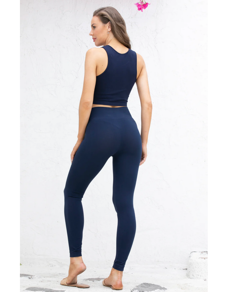 Orange Fashion Bamboo High Band Legging-O/S