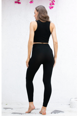 Orange Fashion Bamboo High Band Legging-O/S