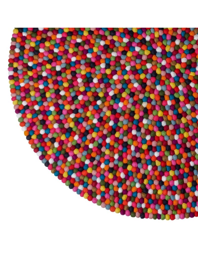 Torre & Tagus ModWool Felt Ball Round Rug -47"-Multicolor