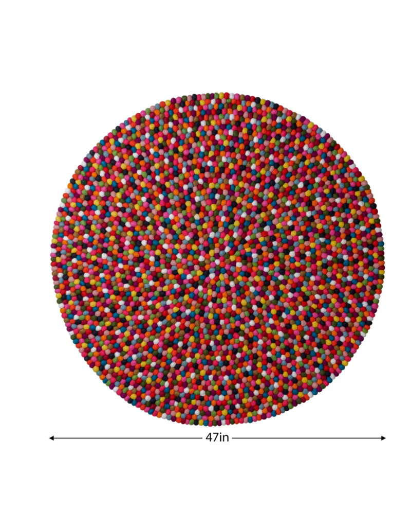 Torre & Tagus ModWool Felt Ball Round Rug -47"-Multicolor