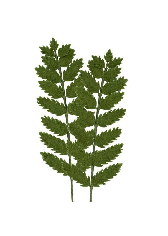 MODWOOL Felt Floral Fern Stem 2 Piece Bouquet-Dark Green-22"