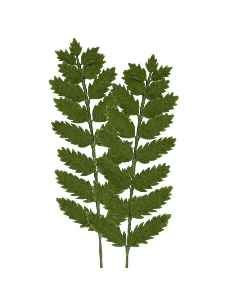 MODWOOL Felt Floral Fern Stem 2 Piece Bouquet-Dark Green-22"