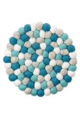 MODWOOL ModWool Felt Ball Round 8" Trivet - Ocean