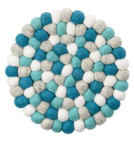 MODWOOL ModWool Felt Ball Round 8" Trivet - Ocean