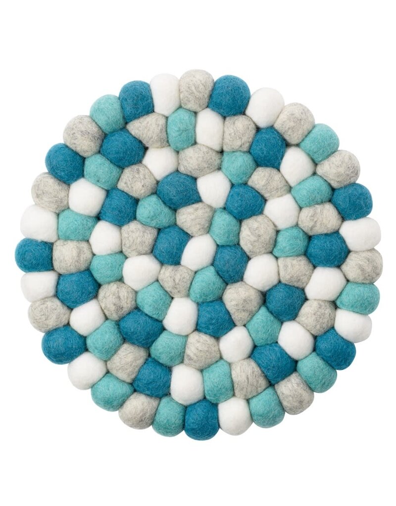 MODWOOL ModWool Felt Ball Round 8" Trivet - Ocean