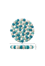 MODWOOL ModWool Felt Ball Round 8" Trivet - Ocean