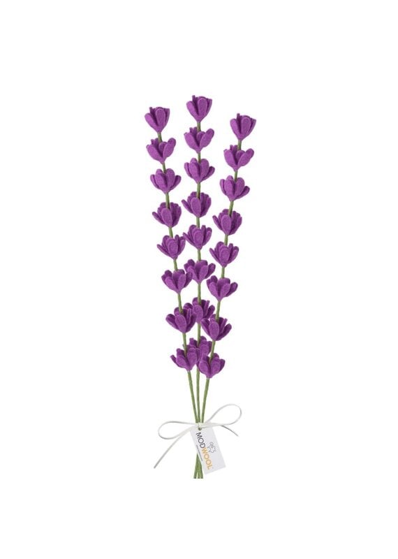 MODWOOL Felt Floral Lavender 3 Piece Bouquet - Purple-24"