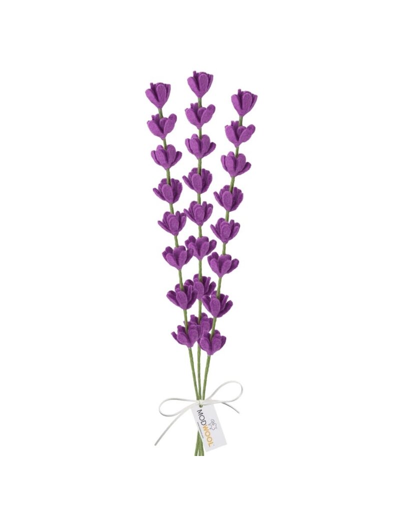 MODWOOL Felt Floral Lavender 3 Piece Bouquet - Purple-24"