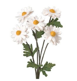 MODWOOL Felt Floral Stem White Daisy-16"
