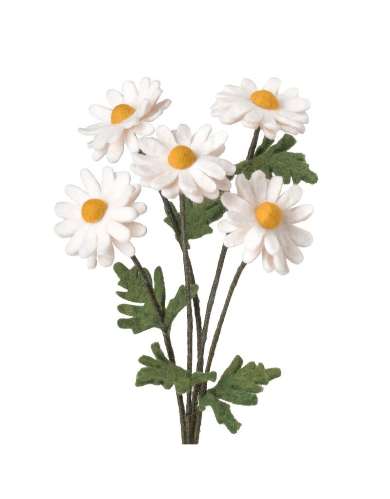 MODWOOL Felt Floral Stem White Daisy-16"