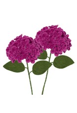 MODWOOL Felt Floral Hydrangea 2 Piece Bouquet-Pink-17"