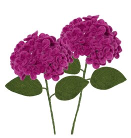 MODWOOL Felt Floral Hydrangea 2 Piece Bouquet-Pink-17"