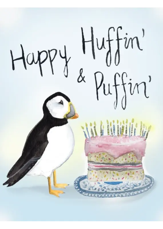 Sarah Duggan Huffin and Puffin Greeting Crad