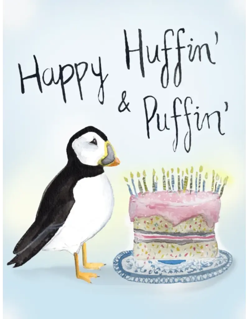 Sarah Duggan Huffin and Puffin Greeting Crad