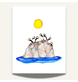 Sarah Duggan Puffins on Rocks Greeting Card