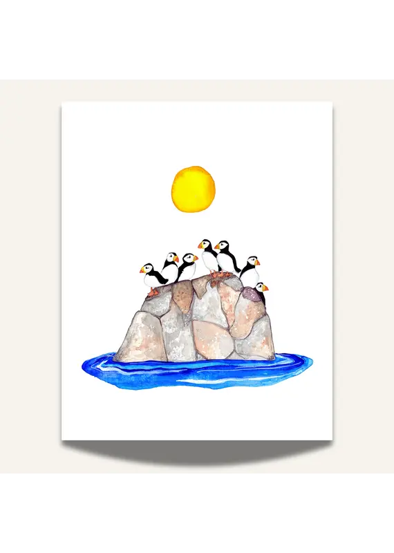 Sarah Duggan Puffins on Rocks Greeting Card