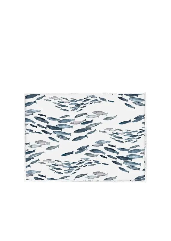 Harman Fishes Printed Drying Mat Blue