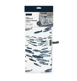 Harman Fishes Printed Drying Mat Blue