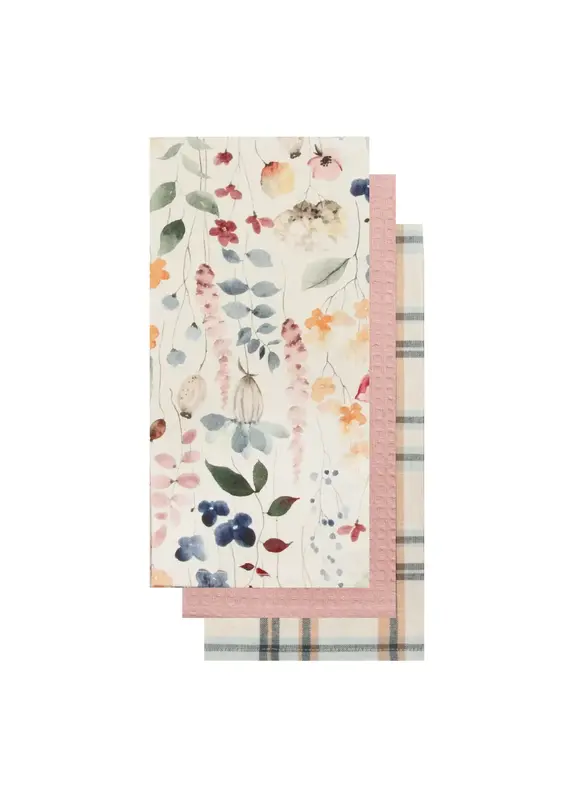 Harman Watercolor Garden Tea Towel-Set Of 3