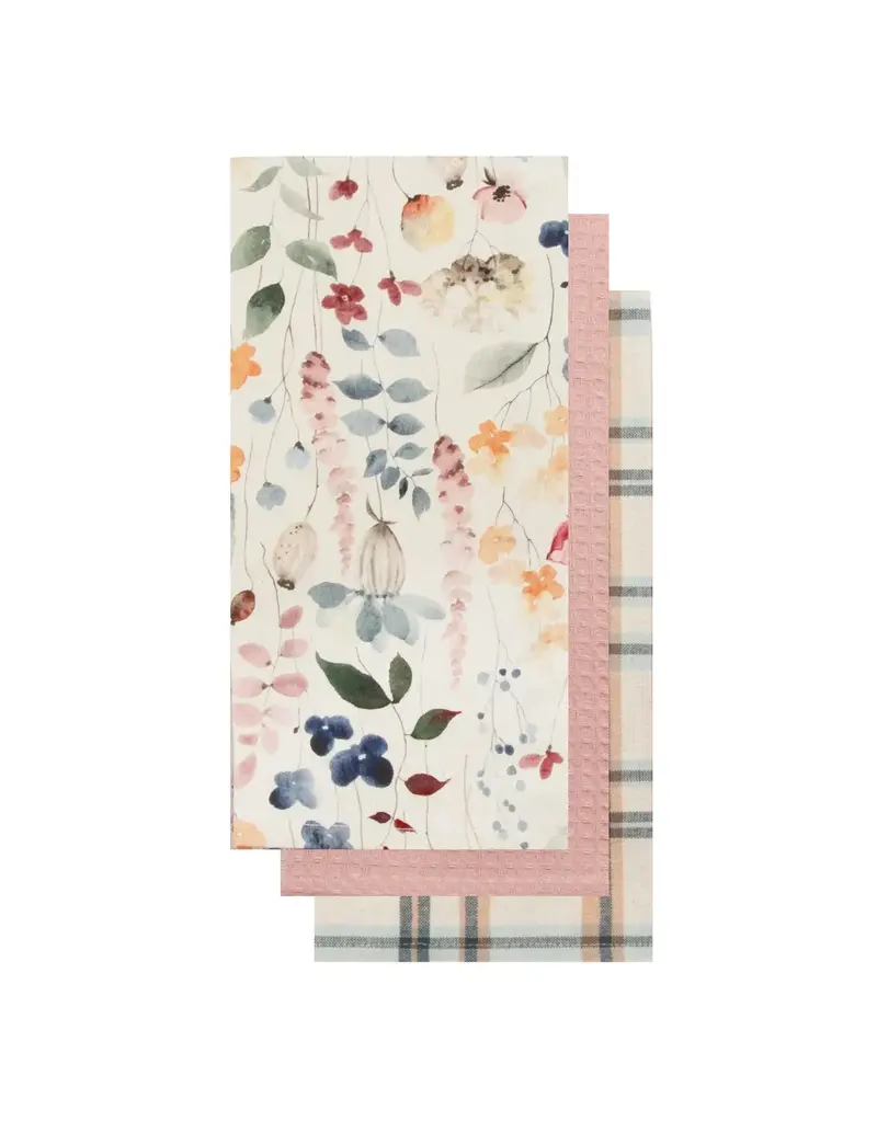 Harman Watercolor Garden Tea Towel-Set Of 3
